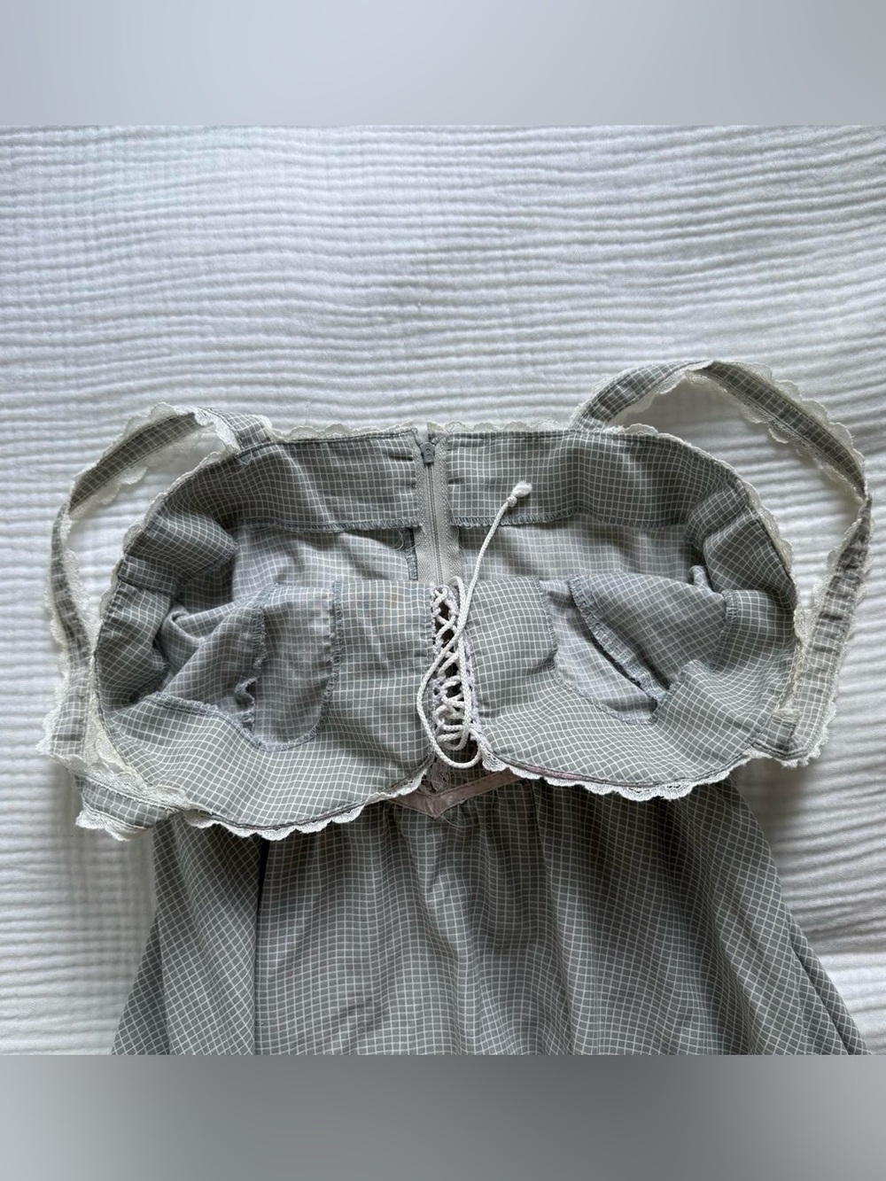 Vintage Gunne Sax Style Prairie Lace Up Maxi Dress Romantic Cottage Embroidered - Picture 6 of 8